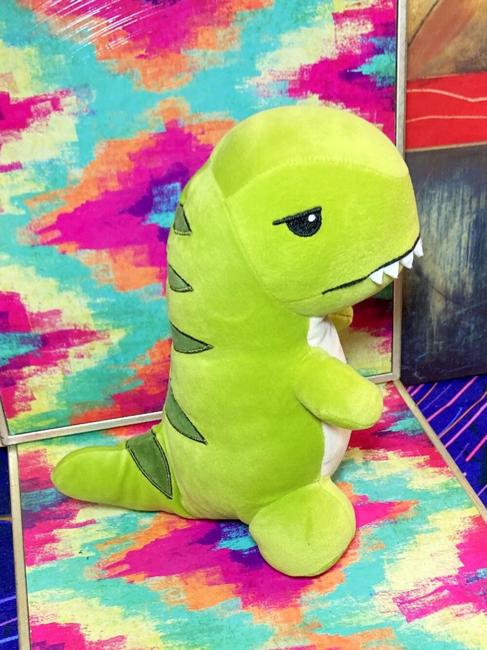 VINTAGE Y2K RAWR GREEN DINOSAUR PLUSH STUFFED ANIMAL PLUSH